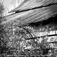 Track Rock Barn B&W